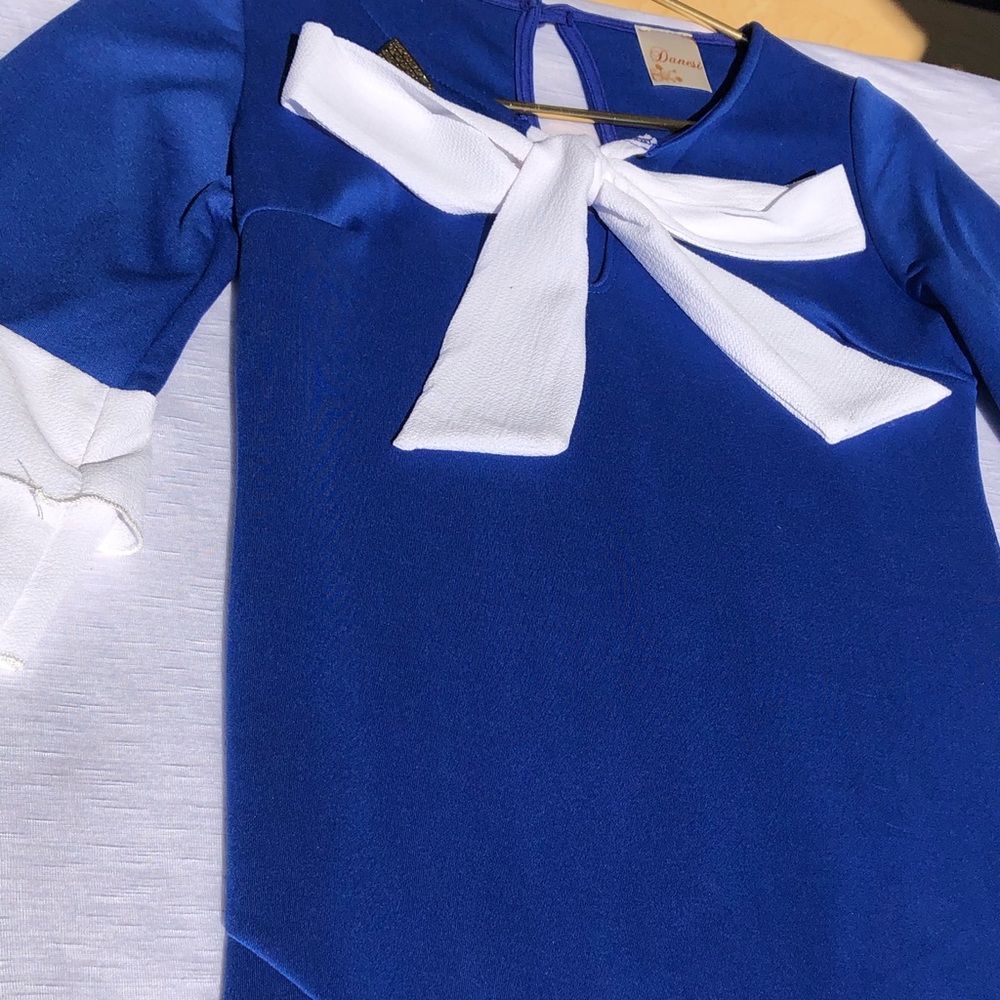 Blue Ruffled sleeve mermaid dress